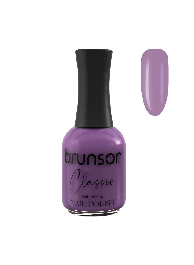 Brunson Classic Nail Polish 18ml Fast Dry Nail Lacquer Nail Harderner Normal Polish Glossy Gel Effect Quick Air Dry Long-Lasting Natural Nail Enamel Salon Quality Manicure Pedicure Regular Polish - Image 1